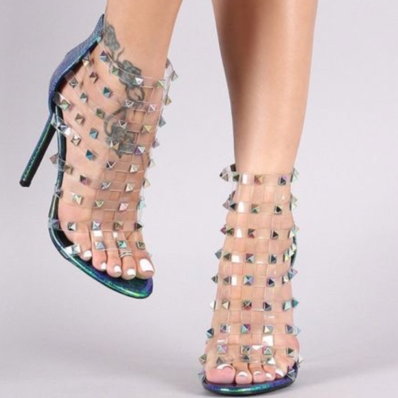 🌈Green Hologram Heels🌈 - Picture 2 of 4